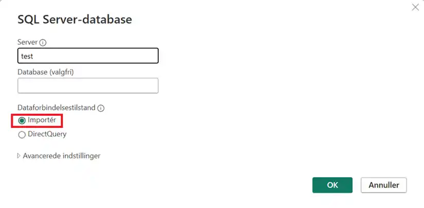 Importer data fra SQL