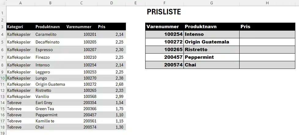 Formel til XOPSLAG trin 2
