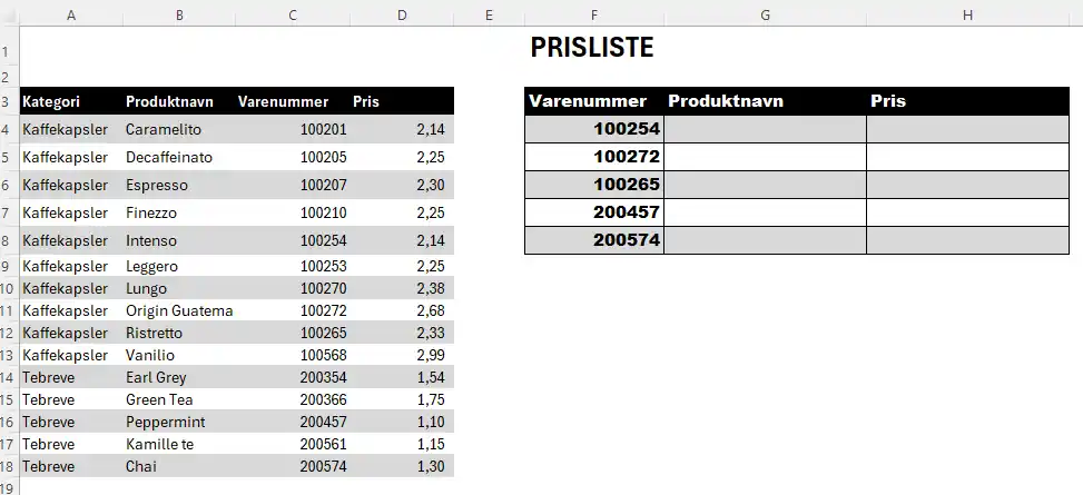 Skærmbillede med fejlsituation ved LOPSLAG